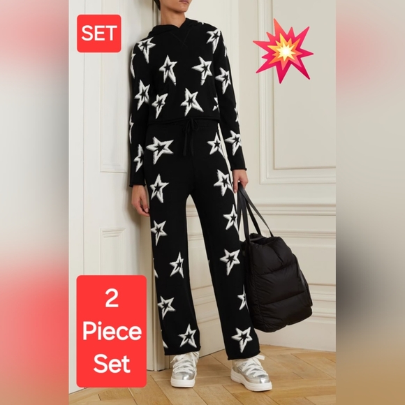 💥 SET - Perfect Moment Intarsia merino wool sweater and Pants Whistler Hoodie - Picture 1 of 16